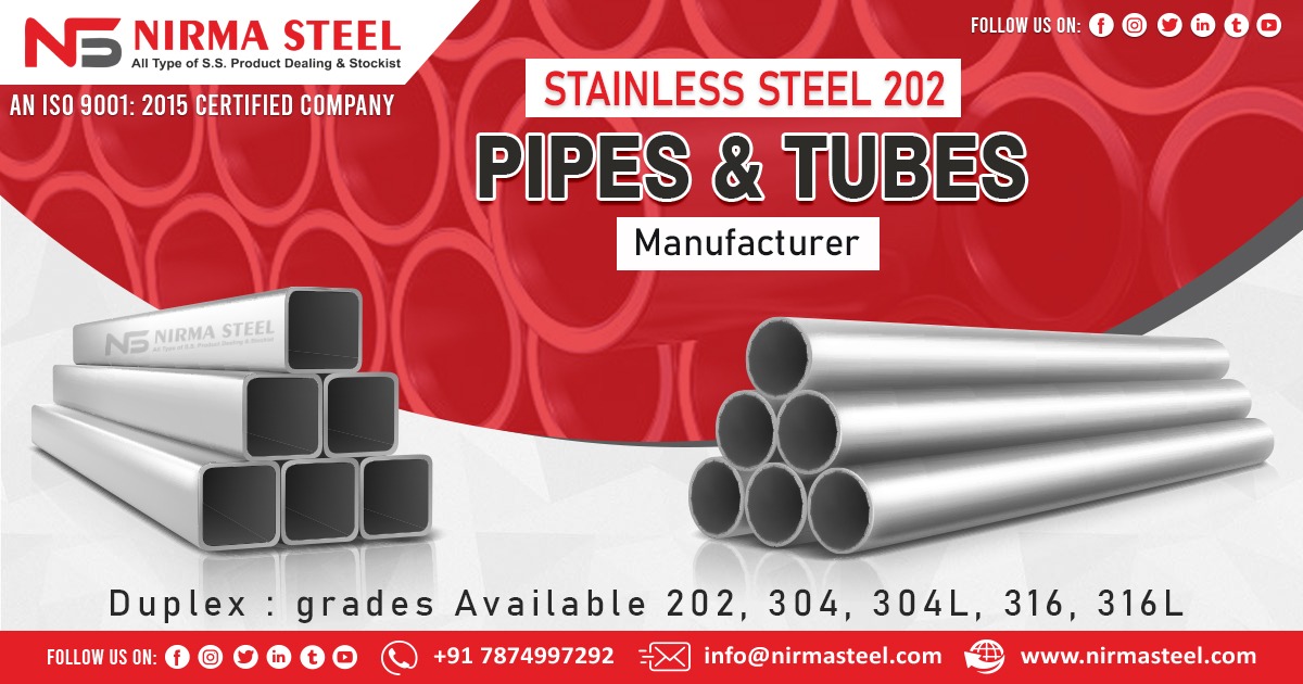 SS 202 Pipes and Tubes Supplier and Exporter