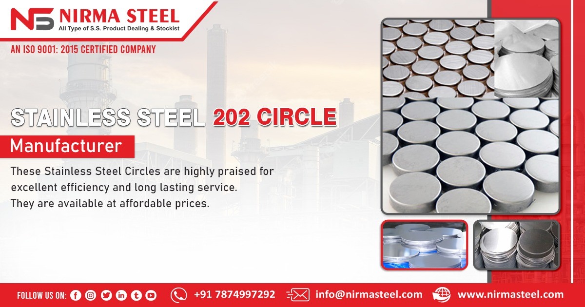 Supplier of Stainless Steel 202 Circle In Rajasthan