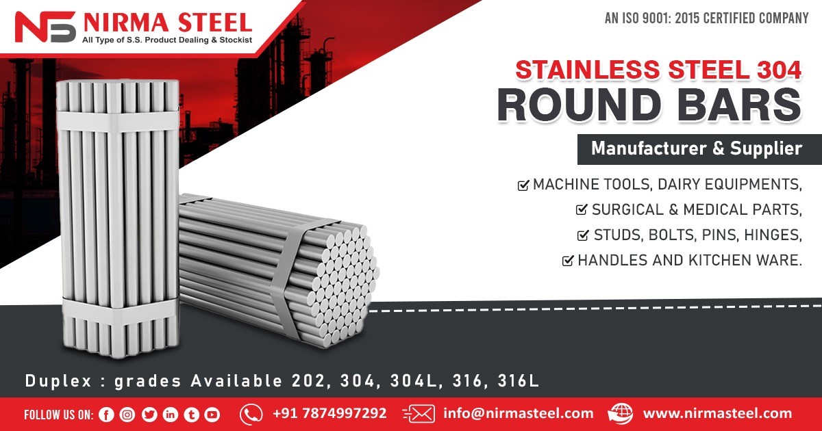 Supplier of Stainless Steel 304 Round Bars In Karnataka