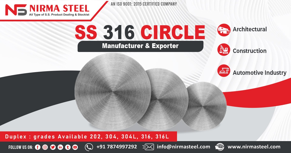 Stainless Steel 316 Circle Supplier in Jharkhand